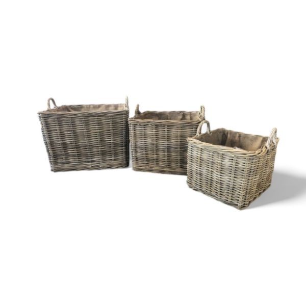 Picture of Square Basket, Set of 3 + wheels, jutte