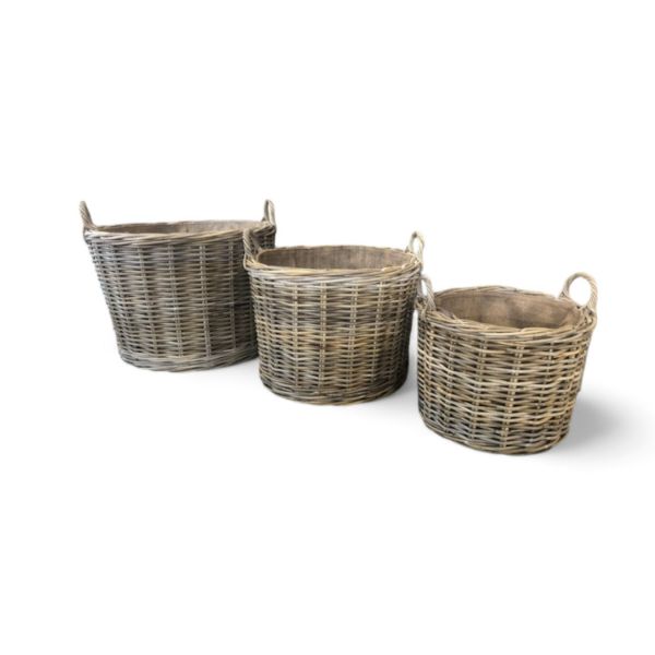 Image sur Round Basket, set of 3 + Wheels, Jutte